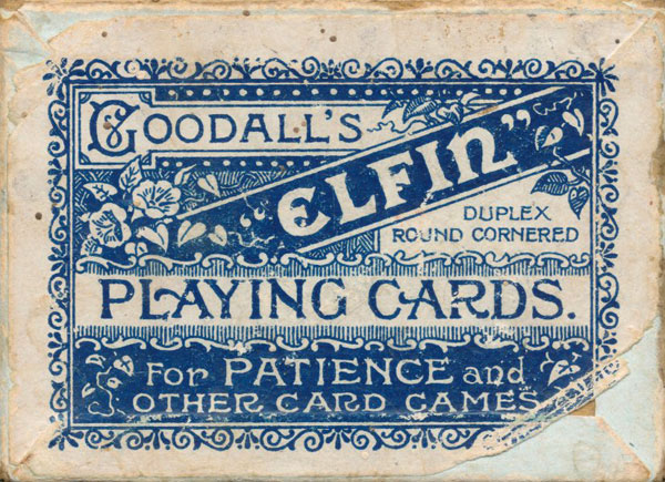 box from dual set of Goodall's Elfin Duplex and Round cornered patience cards, c.1899