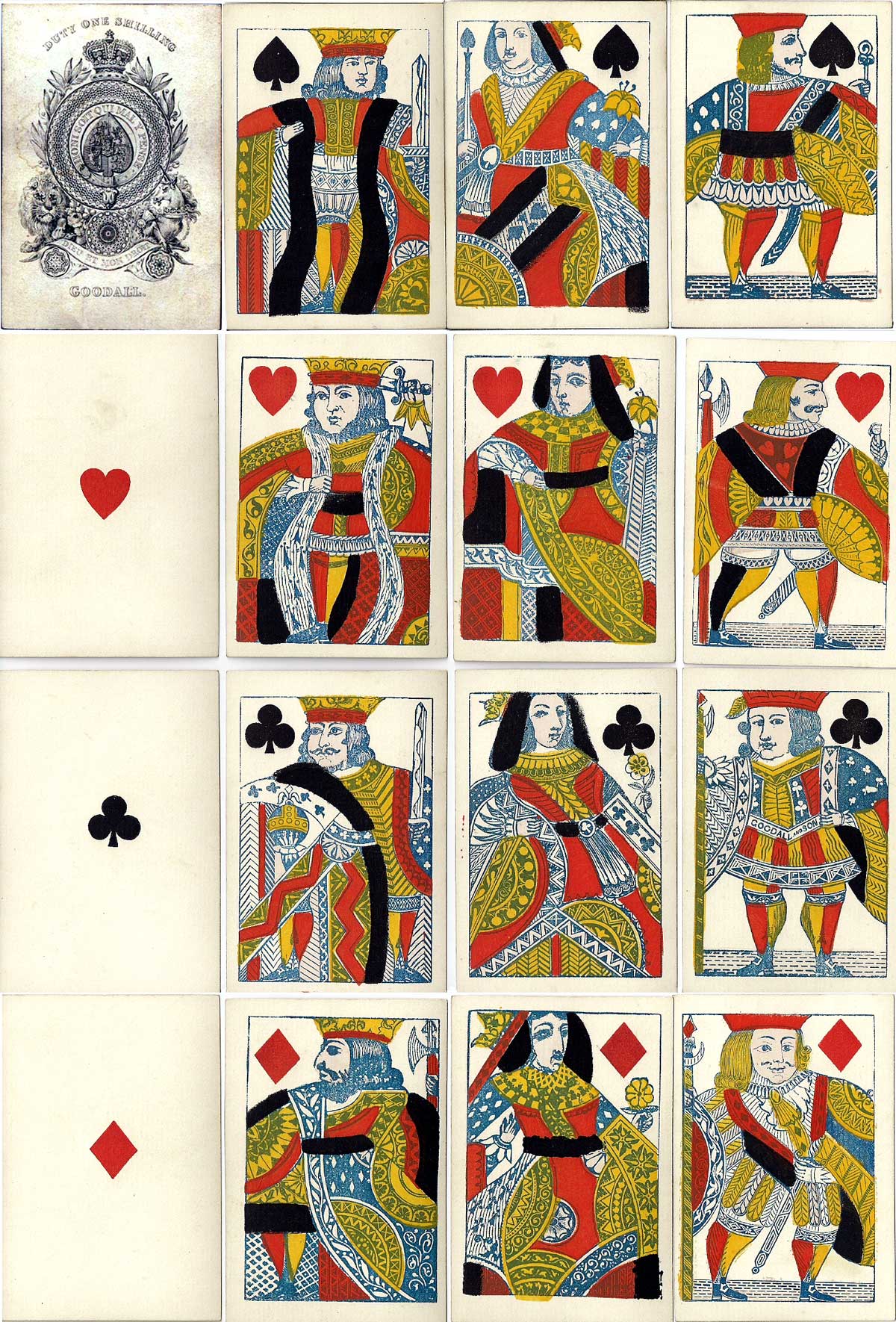 cards by Goodall and Son with modernised courts, c.1845-60