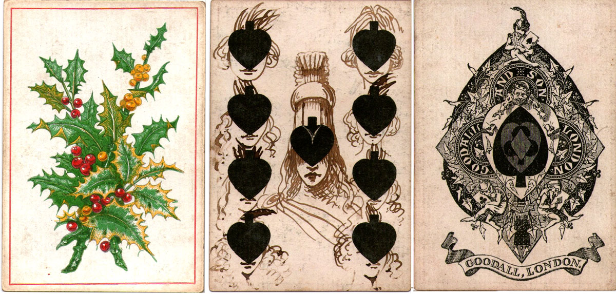 Transformed playing cards on a pack by Goodall & Son, c.1870