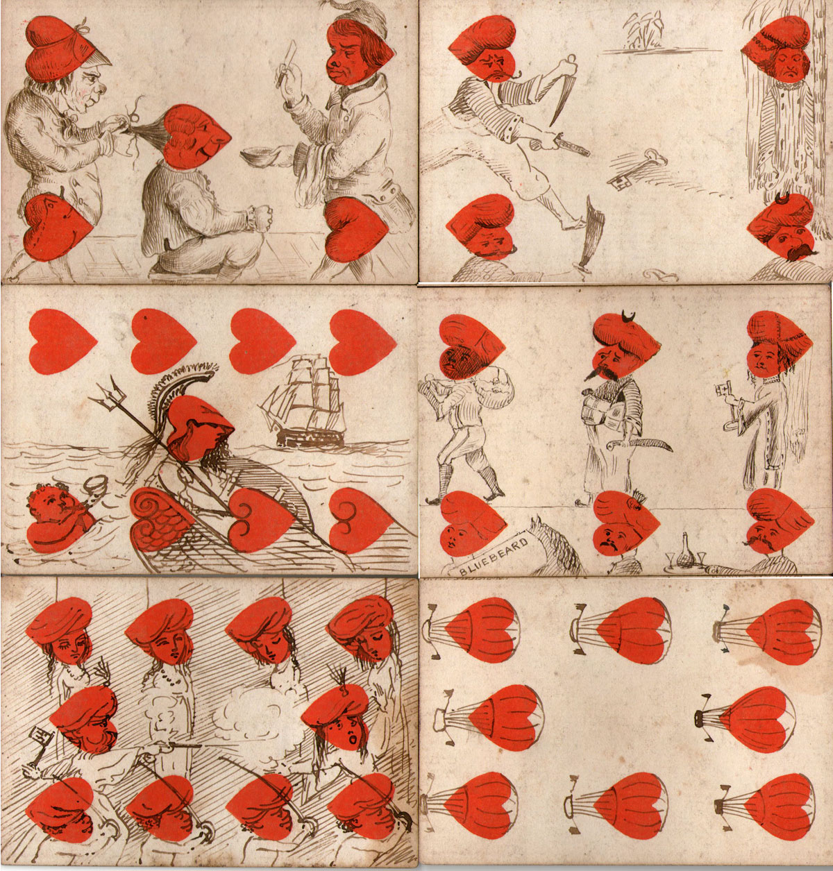 Transformed playing cards on a pack by Goodall & Son, c.1870