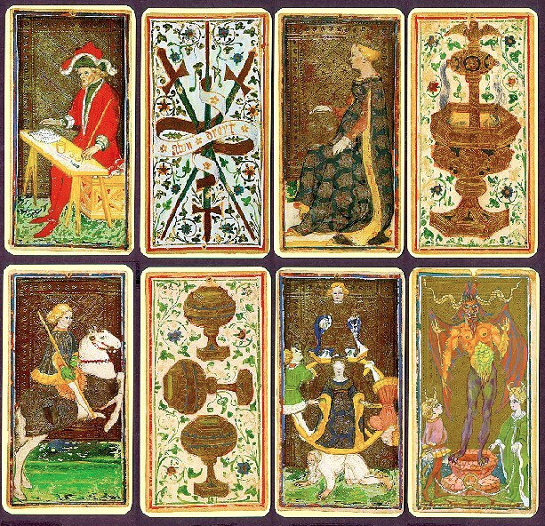 Original cards from the Visconti Sforza (Pierpont Morgan) tarot deck