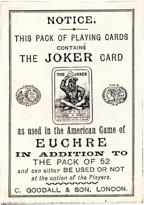 Joker notice in Euchre deck