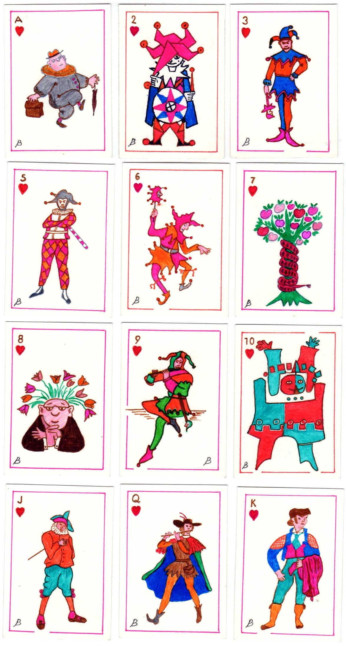 Pack of 52 hand-drawn Jokers Pack of 52 hand-drawn Jokers