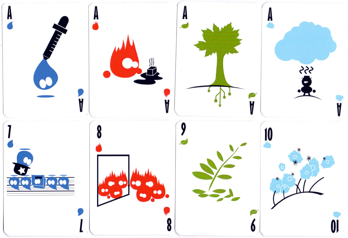 “4 Elementos” playing cards designed by Marcos Neila Muro celebrating environmental sustainability and ecology, 2014