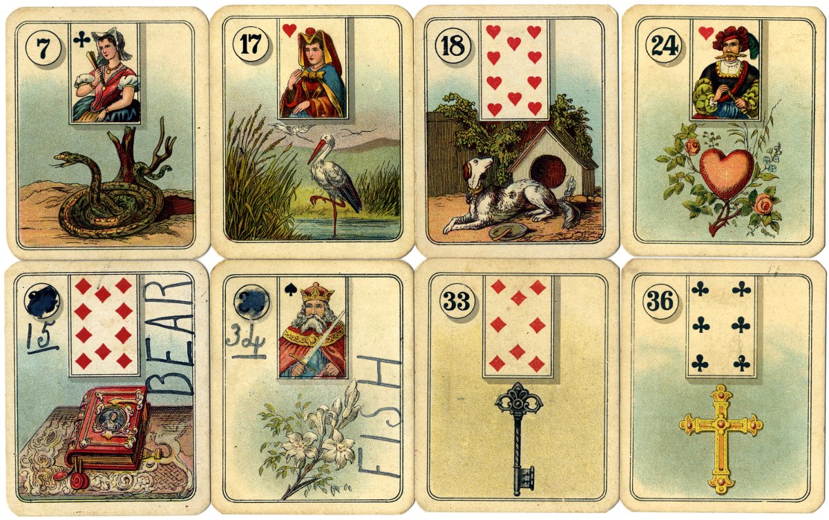 Carreras Fortune Telling Cards with playing card inserts, 1926