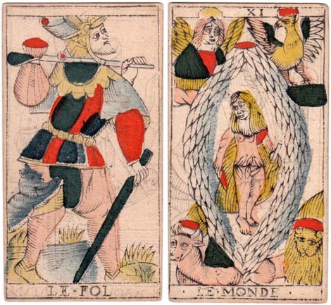 Marseille Tarot cards by Charles Cheminade of Grenoble, France, early 18th century