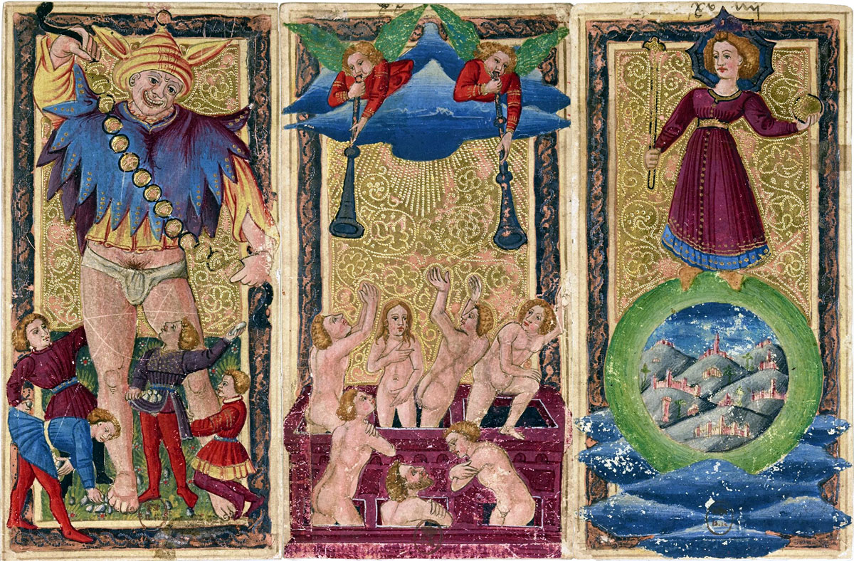 Cartões Tarocchi pintados à mão, norte da Itália, 1475-1500