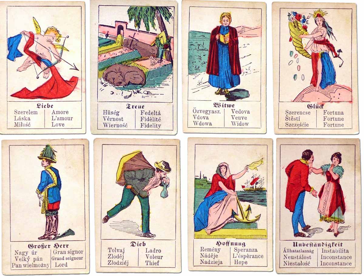 Fortune Telling Cards manufactured in Austria by Wilhelm Hegenauer, c.1890