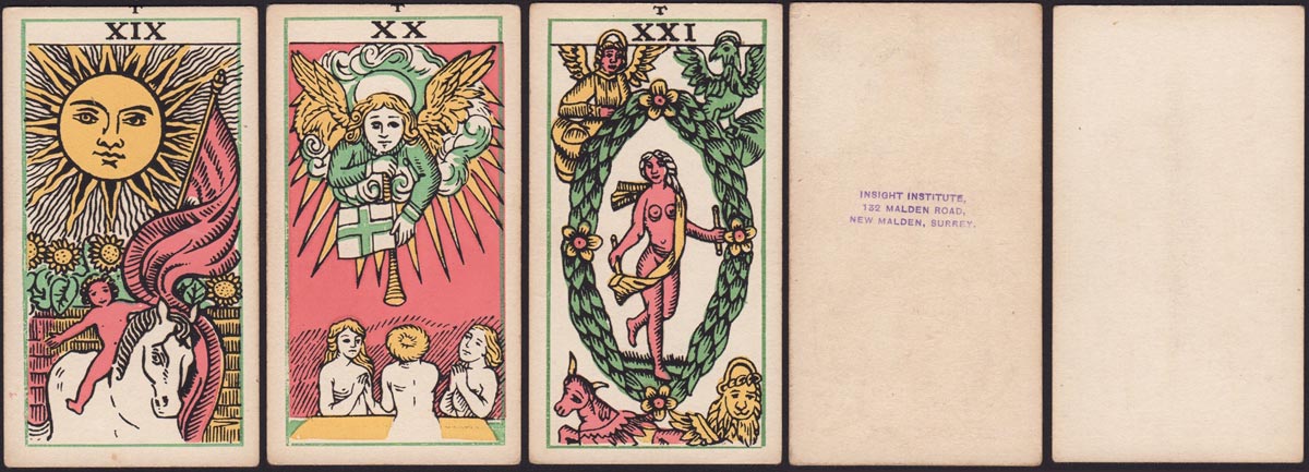 Insight Institute Tarot, first published c.1948 Insight Institute Tarot, first published c.1948