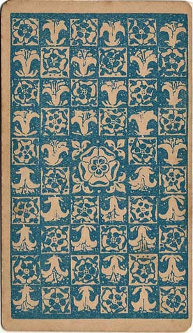 Roses & Lilies back design from first edition of Rider-Waite tarot, 1909