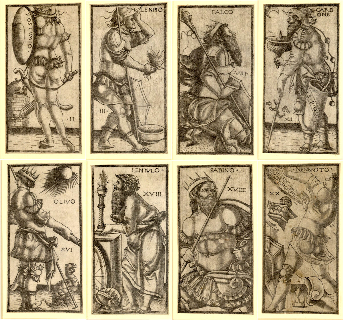 8 uncoloured cards from the Albertina collection (Public Domain)