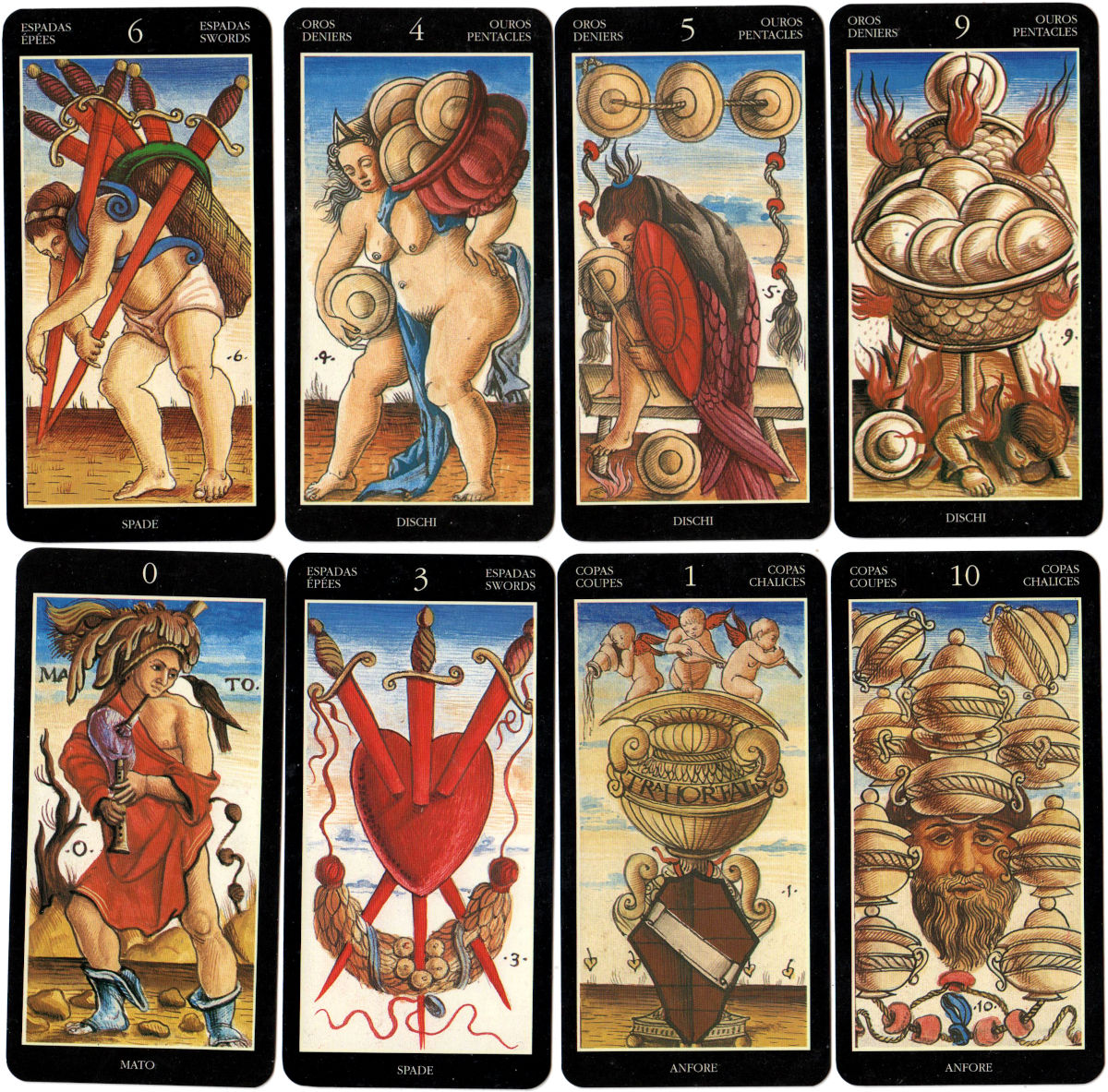 “Tarot Alquimístico” facsimile pack published by Ediciones Orbis S.A., Spain, in conjuntion with Lo Scarabeo, Italy, 2000
