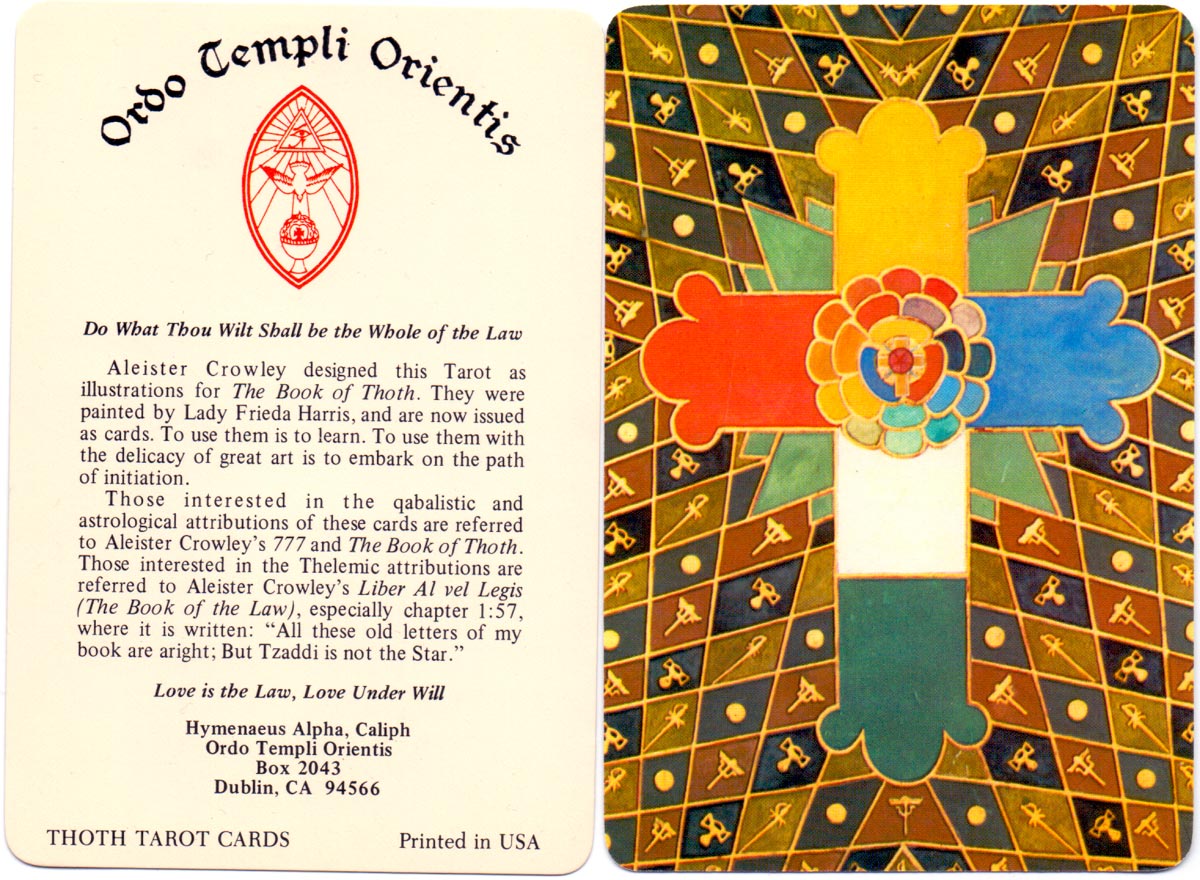Aleister Crowley Tarot - Crowley and Lady Frieda Harris worked on the illustrations between 1938 and 1943 Aleister Crowley Tarot - Crowley and Lady Frieda Harris worked on the illustrations between 1938 and 1943