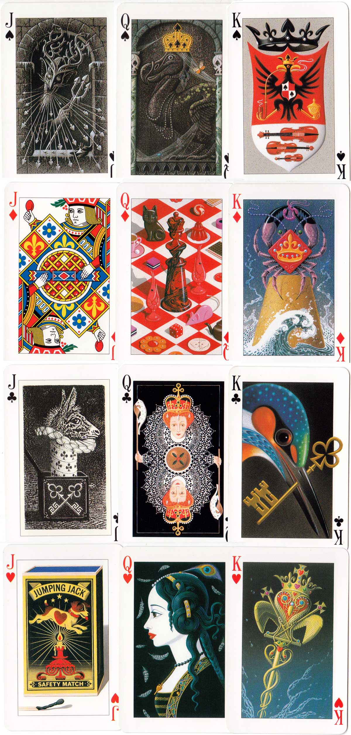 “The Key to the Kingdom” - an enchanted deck -  illuminated playing cards designed by Tony Meeuwissen, 1992. © Pavilion Books Company Limited