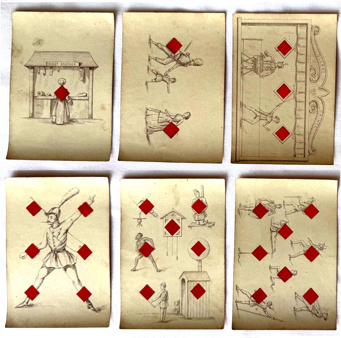 Transformation cards issued during the Second Empire under Napoleon III, c.1860
