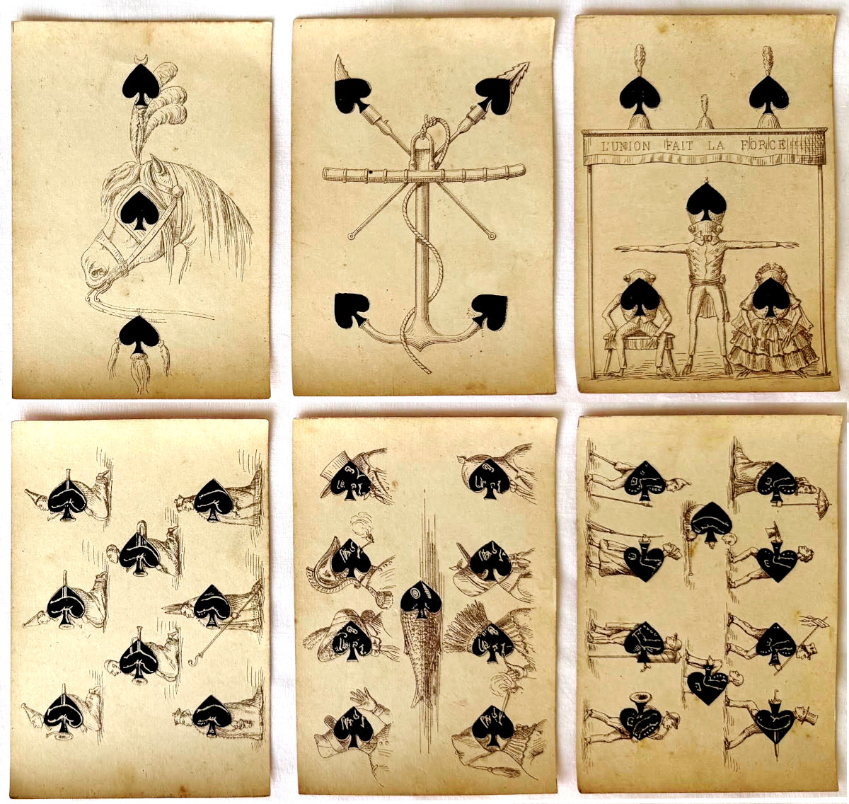 Transformation cards issued during the Second Empire under Napoleon III, c.1860
