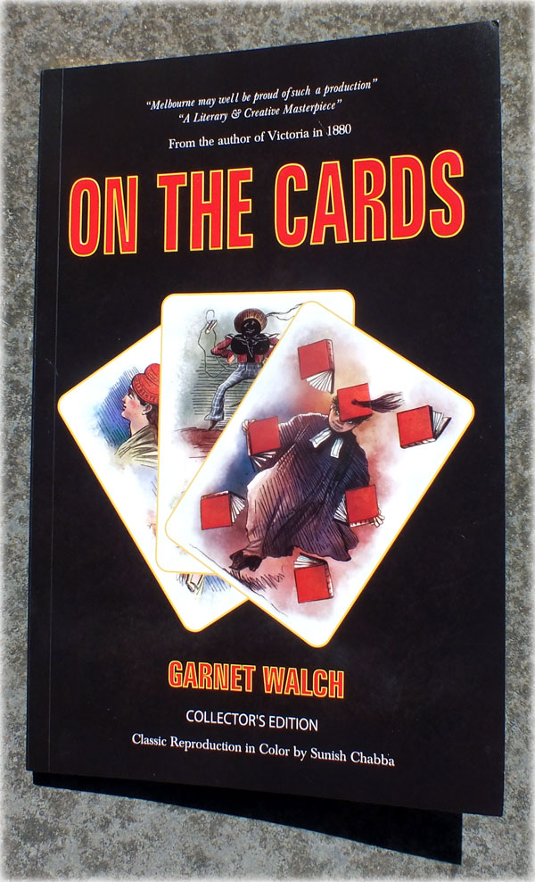 re-print of “On The Cards” or “A Motley Pack” presented in colour by Guru Playing Card Company, Australia, 2019