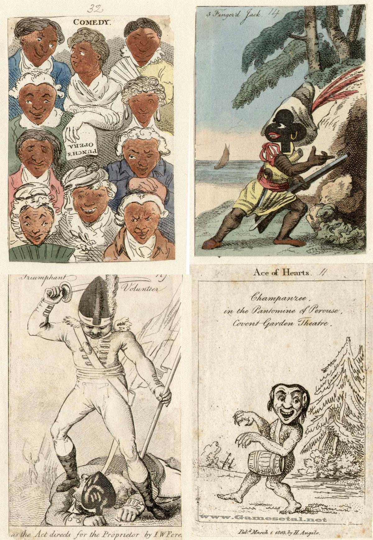 Transformation proofs from the John Nixon Scrapbook covering packs published from 1803 to 1820