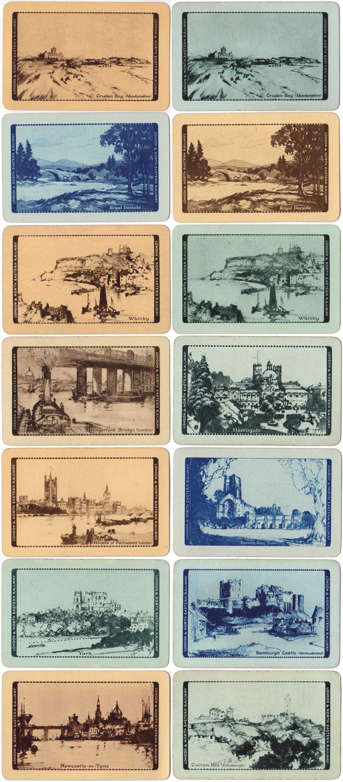 ‘Beautiful Britain’ backs sponsored by the London and North Eastern Railway printed in monochrome, 1927-29 ‘Beautiful Britain’ backs sponsored by the London and North Eastern Railway printed in monochrome, 1927-29