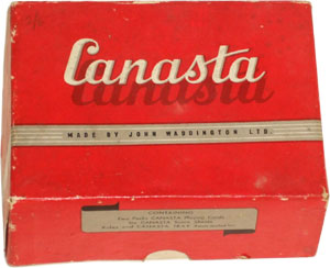 Waddington’s “Canasta” set containing the official rules booklet and a Canasta Tray, c.1950