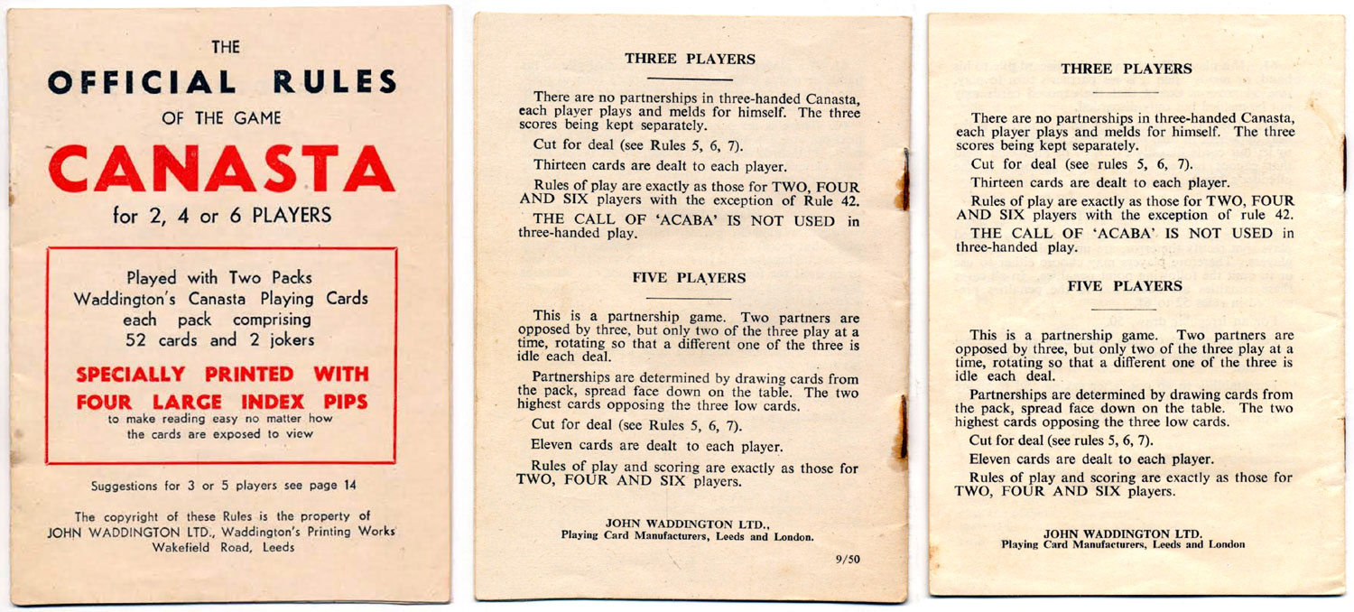 american canasta rules for two players
