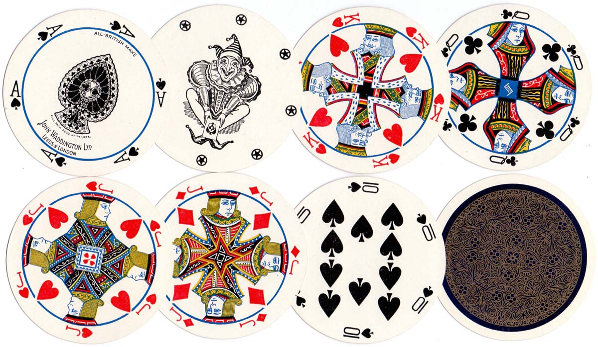 Cir-Q-Lar Playing Cards manufactured by John Waddington Ltd c.1929