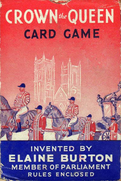 Crown the Queen card game designed by Elaine Burton, c.1953