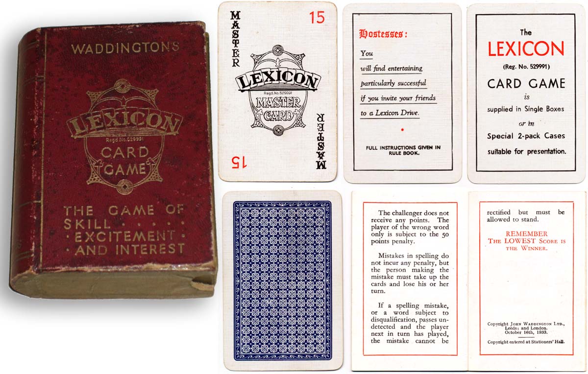 Lexicon card game, c.1933