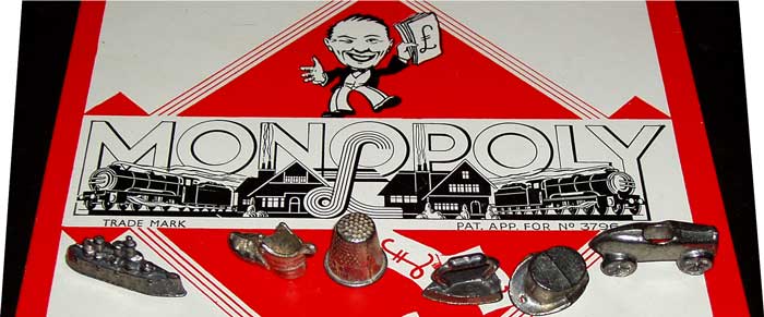 In 1934 the rights for Monopoly were won. The photo shows an early edition of the game with the patent still being applied for, c.1935 In 1934 the rights for Monopoly were won