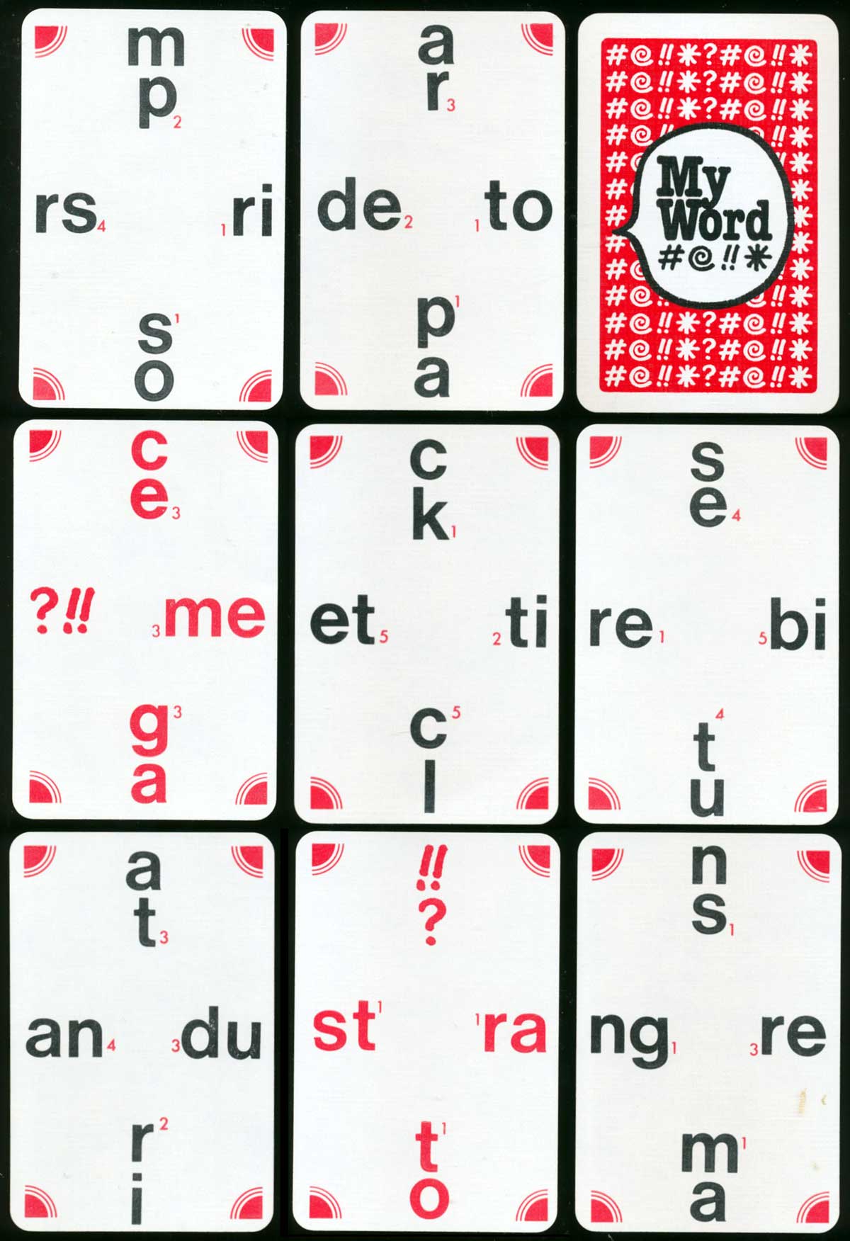 My Word “The last word in card games” published in 1980 by Waddingtons My Word published in 1980 by Waddingtons