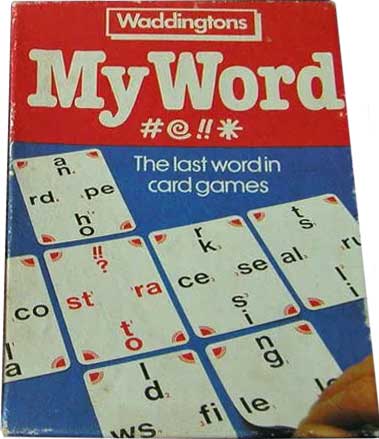 My Word “The last word in card games” designed by Michael Kindred and Malcolm Smith, published in 1980 by Waddingtons