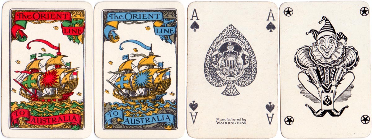 Orient Line to Australia twin patience set, c.1925 Orient Line to Australia twin patience set, c.1925
