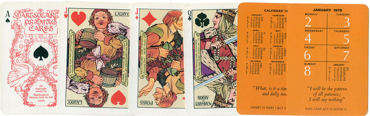 Shakespearean playing cards, 1978