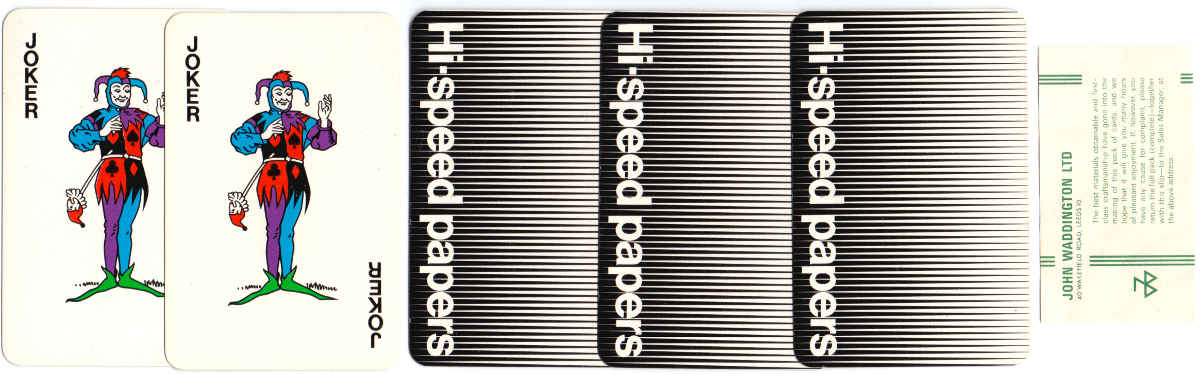 Wiggins Teape “Hi-Speed” playing cards manufactured by John Waddington Ltd, c.1970