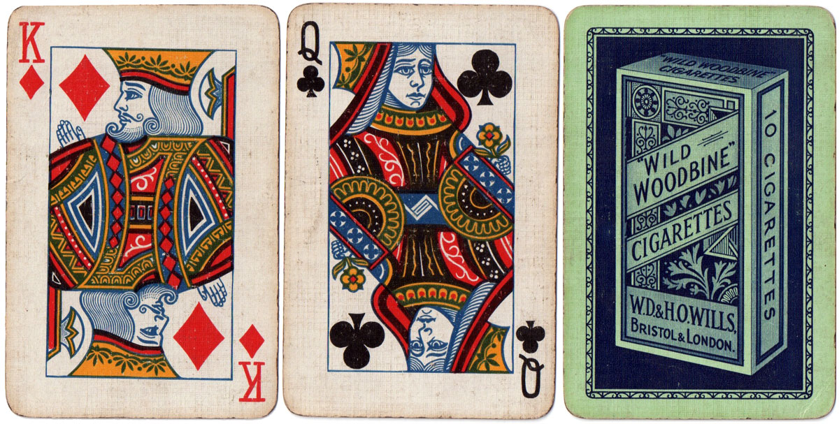 Playing cards manufactured during war-time restrictions