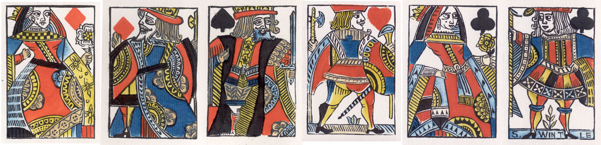 Woodblock and Stencil Playing Cards by Simon Wintle, 1987